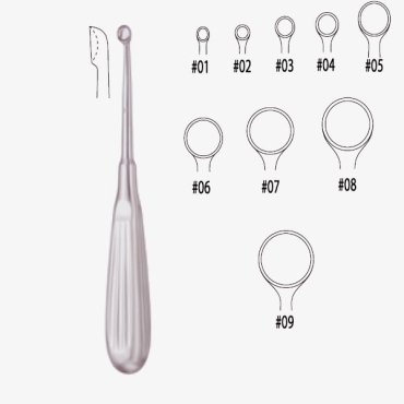 Bruns Bone Curette Sharp, 17cm